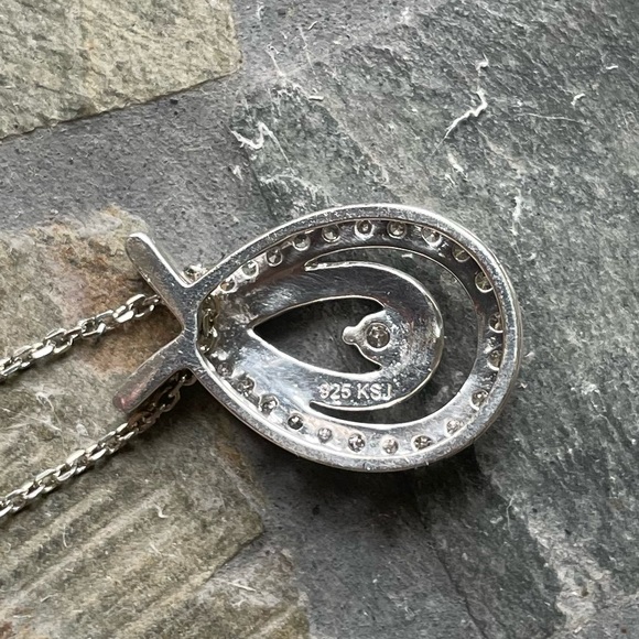 0.16ct. Diamond Pendant Sterling Silver Chain - Picture 9 of 13